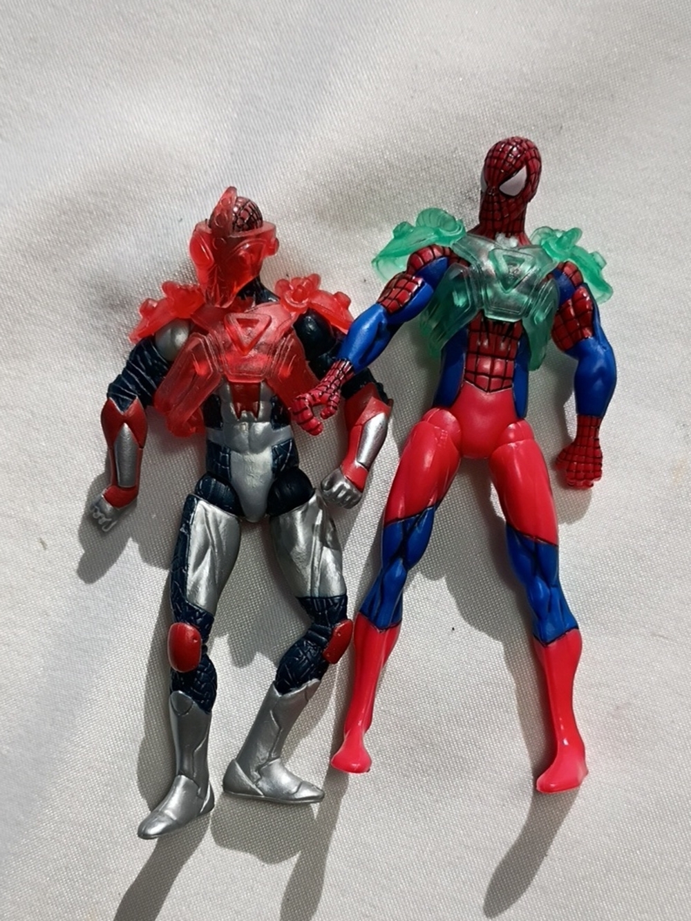 EUC Set Of 2 Spiderman Power Punch And Shockproof Spiderman Action Figures 2009